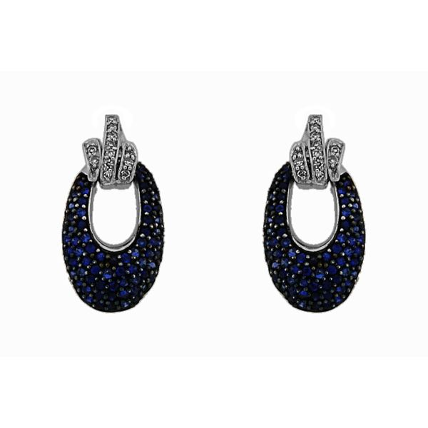 Gorgeous sapphire loop earrings in 14 karat white gold Holliday Jewelry Klamath Falls, OR
