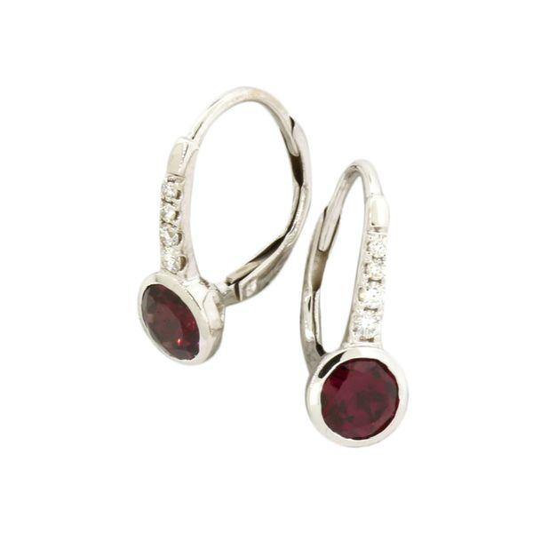 Rhodolite garnet and diamond earrings Holliday Jewelry Klamath Falls, OR