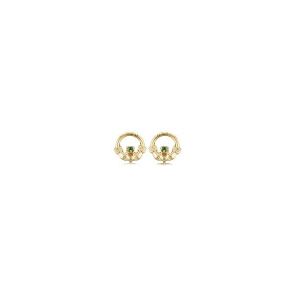 14 karat yellow gold claddaugh emerald earrings Holliday Jewelry Klamath Falls, OR