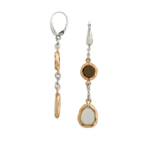 Stunning Free Form Smoky Quartz and Mother of Pearl Earrings Holliday Jewelry Klamath Falls, OR