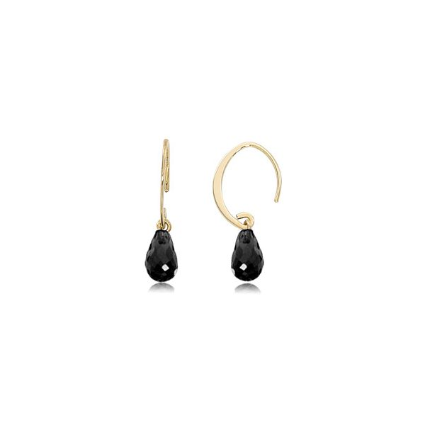 14 karat yellow gold onyx sweep earrings Holliday Jewelry Klamath Falls, OR