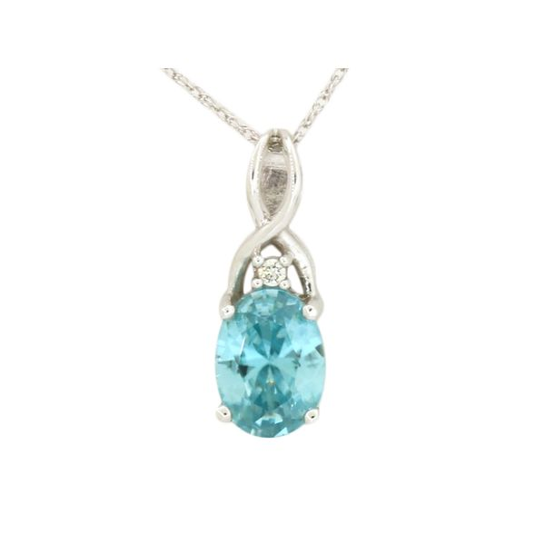 Gorgeous blue zircon and diamond pendant Holliday Jewelry Klamath Falls, OR