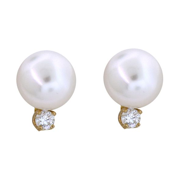 Splendid Cultured Fresh Water Pearl and Diamond Earrings Holliday Jewelry Klamath Falls, OR