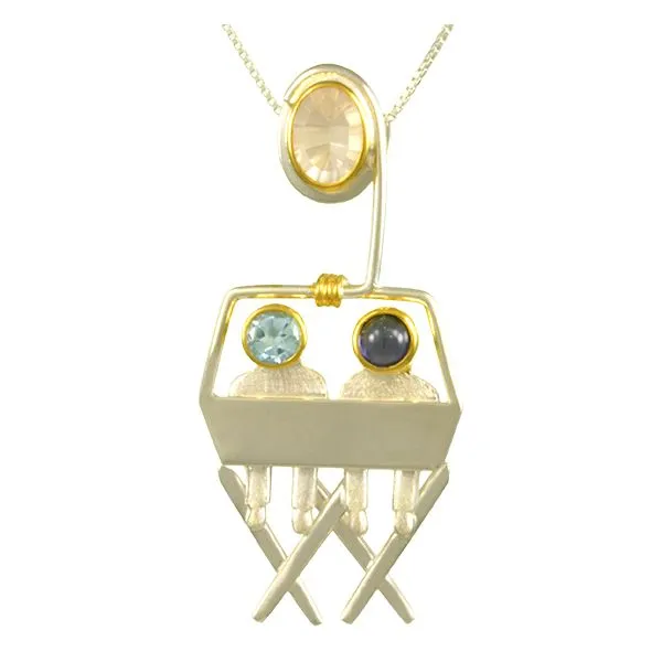 Blue Topaz, Iolite Skiers Pendant Holliday Jewelry Klamath Falls, OR