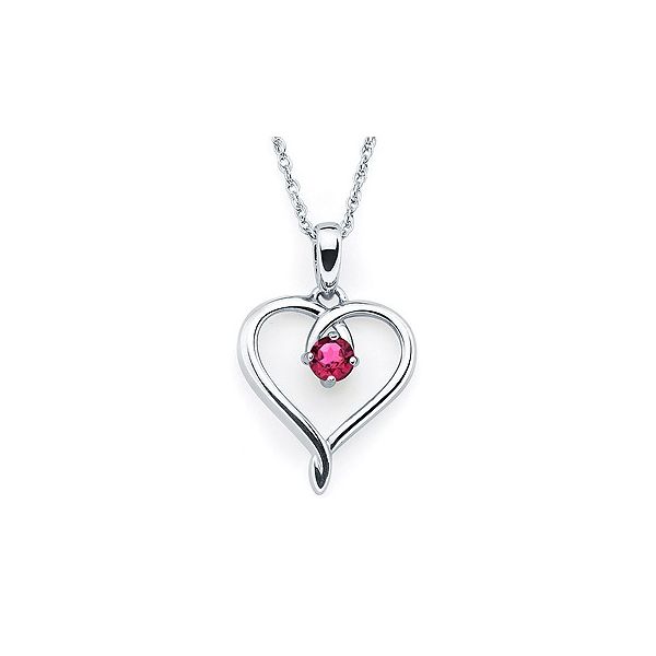 Sweet Simulated Ruby and Sterling Silver Heart Pendant Holliday Jewelry Klamath Falls, OR