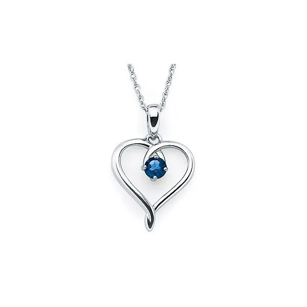 September Babies Sterling Silver and Simulated Sapphire Pendant Holliday Jewelry Klamath Falls, OR