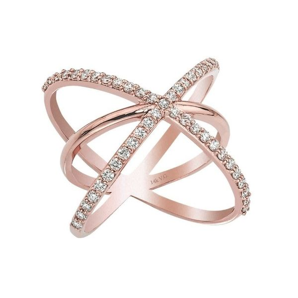 Rosé Criss Cross Diamond Ring Holtan's Jewelry Winona, MN