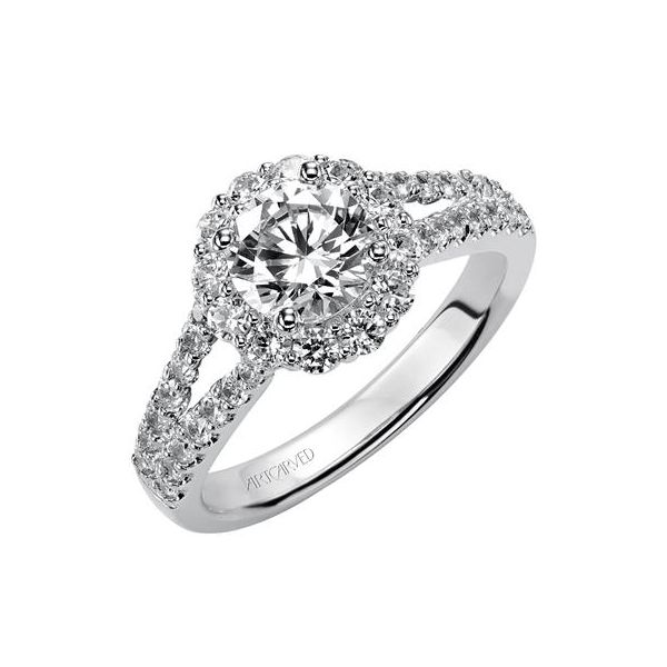 Split Shank Halo Engagement Ring Holtan's Jewelry Winona, MN