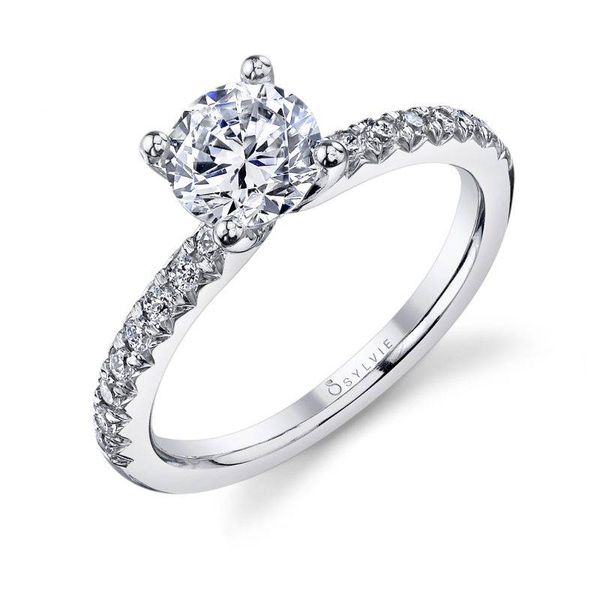 Classic Solitaire Engagement Ring with Accented Sides Holtan's Jewelry Winona, MN