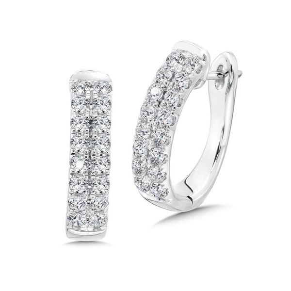 Double Row Diamond Hoop Earrings Holtan's Jewelry Winona, MN