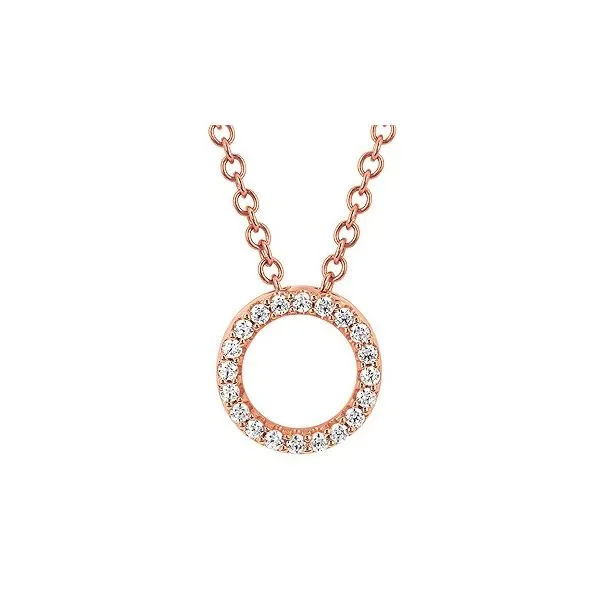 14kt Rose Gold and Diamond Circle Pendant Holtan's Jewelry Winona, MN