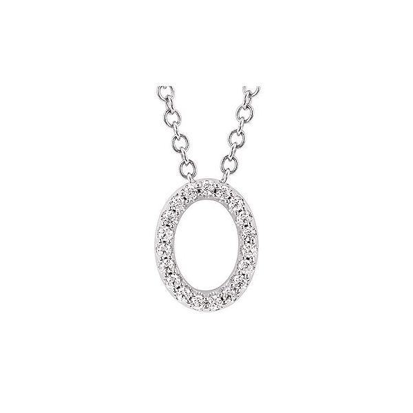 14kt White Gold Oval Diamond Pendant Holtan's Jewelry Winona, MN