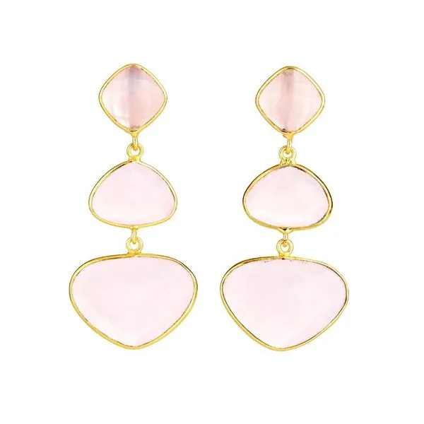 Triple Stone Rose Quartz Earrings Holtan's Jewelry Winona, MN