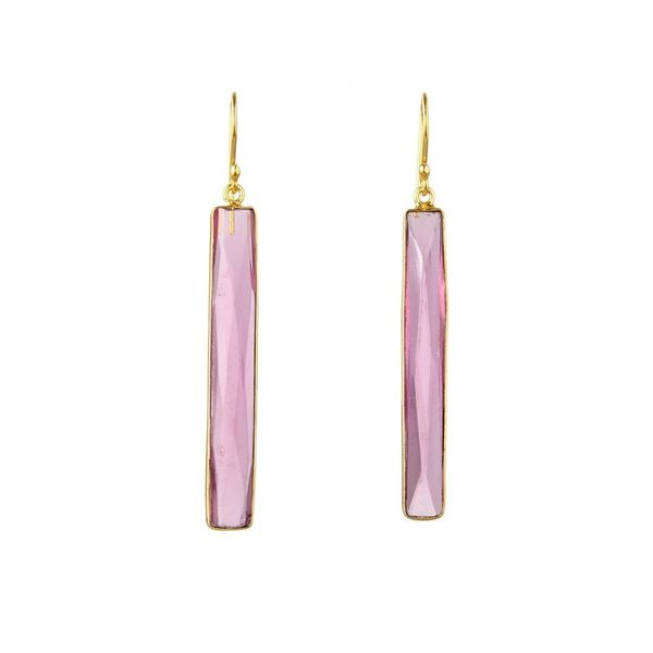 Pink Quartz Rectangle Drop Earrings Holtan's Jewelry Winona, MN
