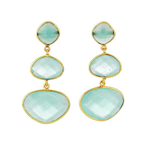 Chalcedony Triple Stone Earrings Holtan's Jewelry Winona, MN