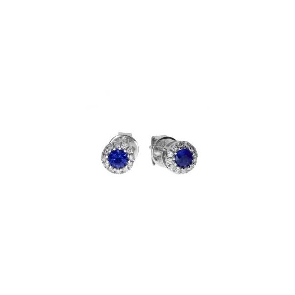 White Gold Sapphire and Diamond Earrings Holtan's Jewelry Winona, MN