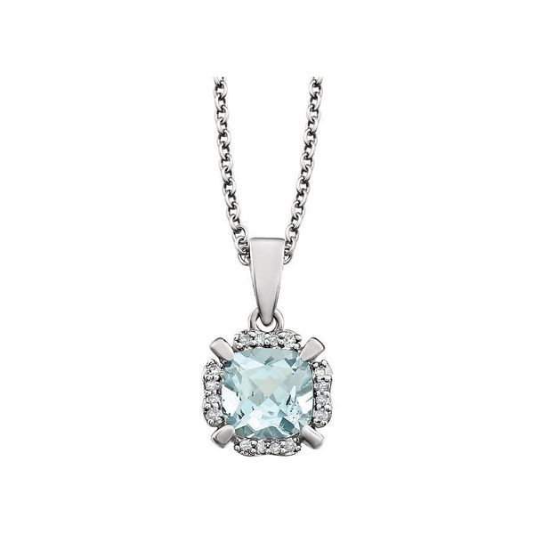 Aquamarine and Diamond Pendant Holtan's Jewelry Winona, MN