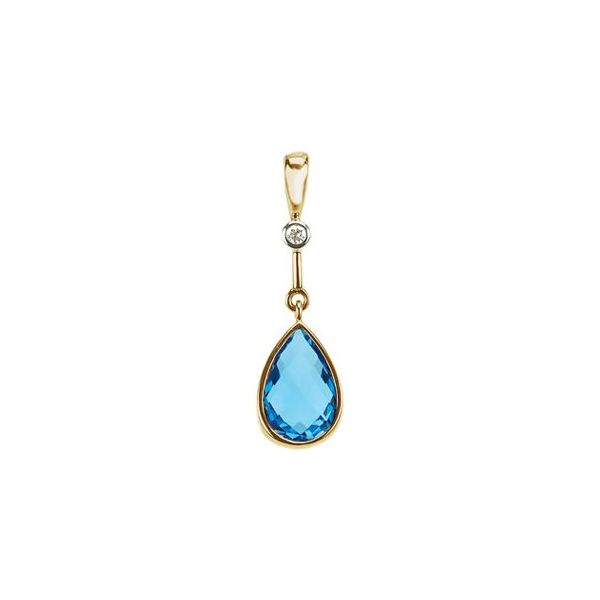 Swiss Blue Topaz and Diamond Pendant Holtan's Jewelry Winona, MN