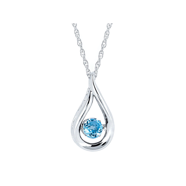Silver Dancing Blue Topaz Gemstone Pendant Holtan's Jewelry Winona, MN