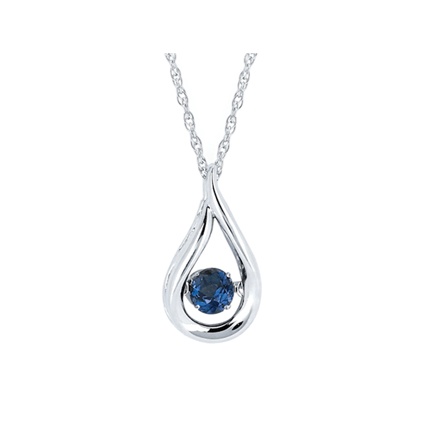 Silver Dancing Blue Sapphire Gemstone Pendant Holtan's Jewelry Winona, MN