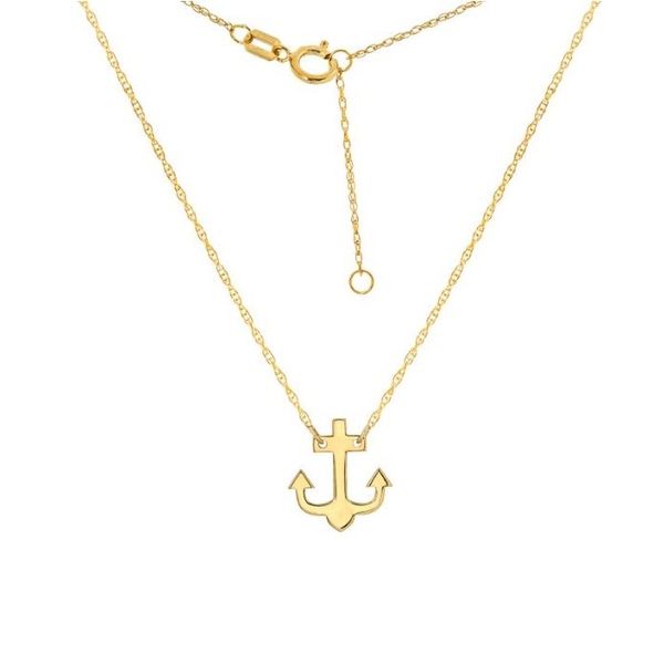 Gold Mini Anchor Adjustable Necklace Holtan's Jewelry Winona, MN