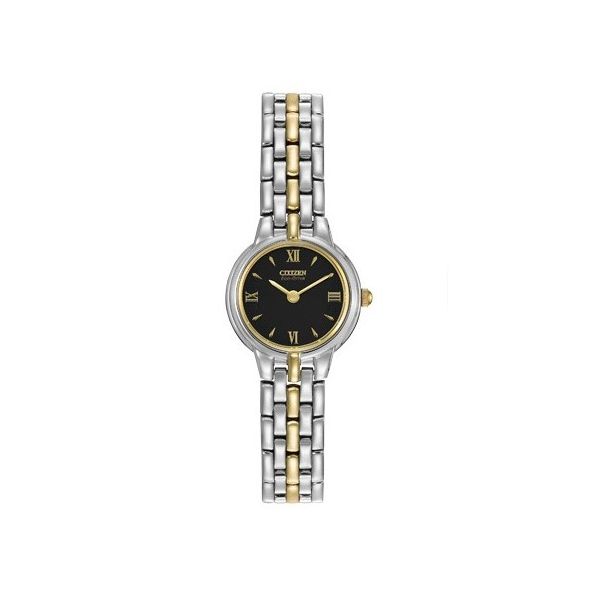 Citizen Stainless Steel Two Tone and Black Dial Watch Holtan's Jewelry Winona, MN