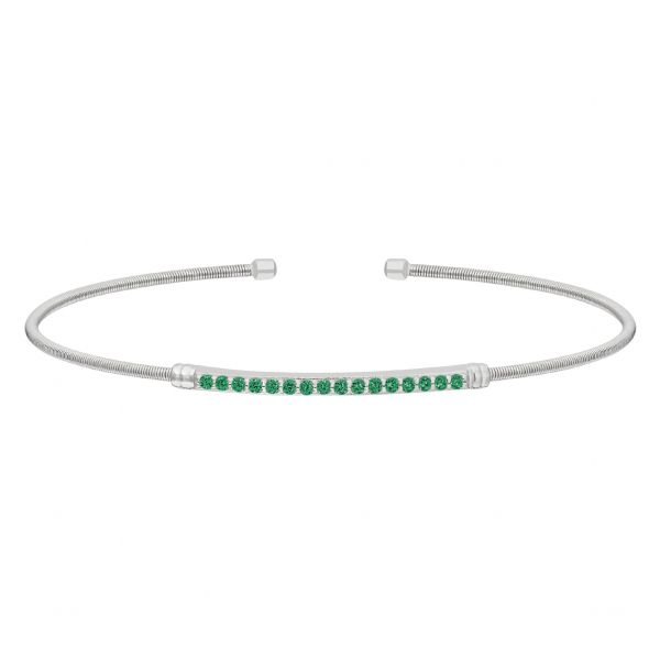 Stackable Cuff Bracelet - Simulated Emerald Holtan's Jewelry Winona, MN