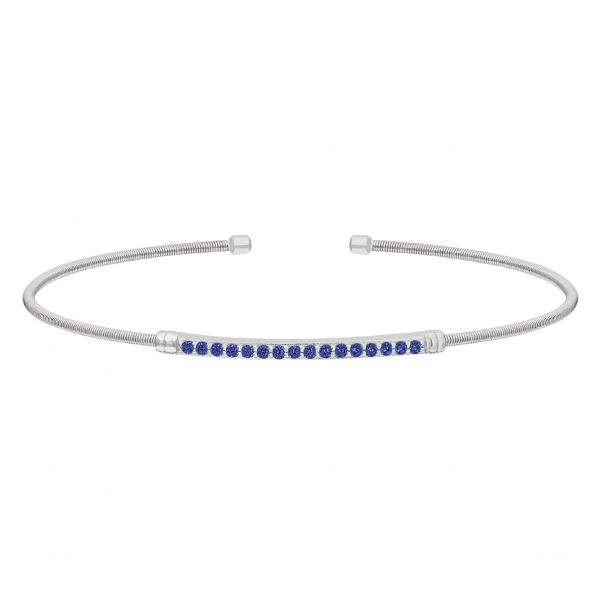 Stackable Cuff Bracelet - Simulated Sapphire Holtan's Jewelry Winona, MN