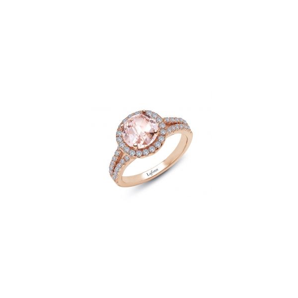 Lafonn Simulated Morganite Center Stone Rose Gold Plated Ring Holtan's Jewelry Winona, MN