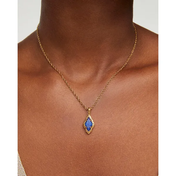 Adeline Vintage Gold Pendant in Blue Lapis by Kendra Scott Image 3 House of Silva Wooster, OH