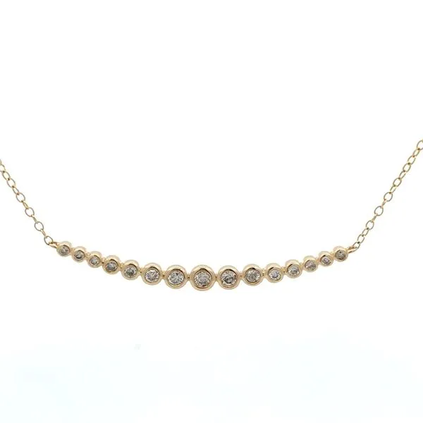 14K Yellow Gold Diamond Necklace Hudson Valley Goldsmith New Paltz, NY