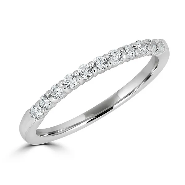 White 14K Wedding Band with Round Diamonds James Martin Jewelers Dubuque, IA