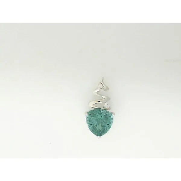 14K White Mint Green Sapphire Pendant James Martin Jewelers Dubuque, IA