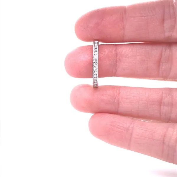 14K White Gold Milgrain Shared Prong Diamond Band, .19cttw Image 3 Jaymark Jewelers Cold Spring, NY