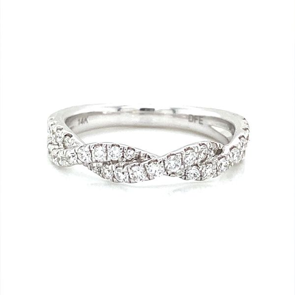 14K White Gold Shared Prong Diamond Twist Band, 0.50cttw Jaymark Jewelers Cold Spring, NY