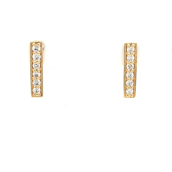 14K Yellow Gold Diamond Bar Earrings Jaymark Jewelers Cold Spring, NY