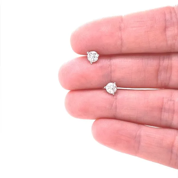 14K White Gold Diamond Martini Stud Earrings .60cttw Image 2 Jaymark Jewelers Cold Spring, NY