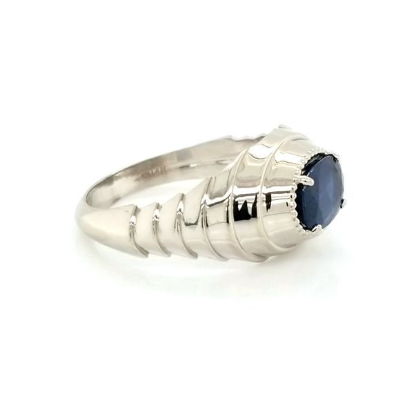 14K White Gold Men's Sapphire Ring Image 3 Jaymark Jewelers Cold Spring, NY