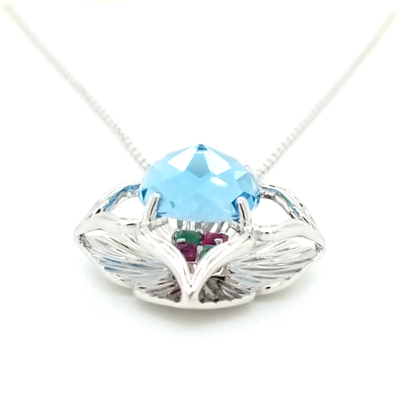 14kw Davinci Cut Blue Topaz Pendant Image 2 Jaymark Jewelers Cold Spring, NY