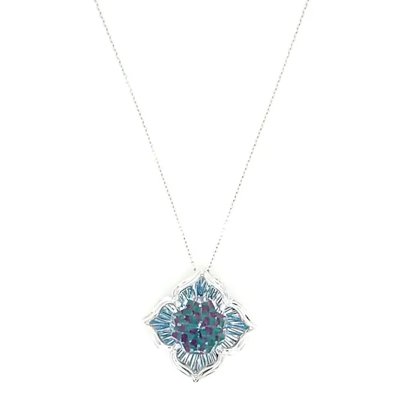 14kw Davinci Cut Blue Topaz Pendant Jaymark Jewelers Cold Spring, NY