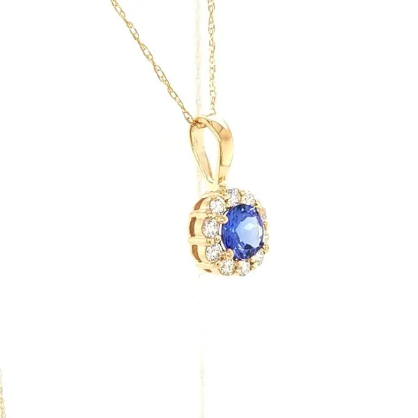 14k yellow gold Tanzanite and Diamond pendant Image 2 Jaymark Jewelers Cold Spring, NY