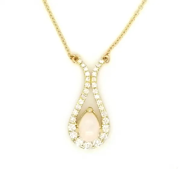 14K Yellow Gold Opal and Diamond Necklace Jaymark Jewelers Cold Spring, NY