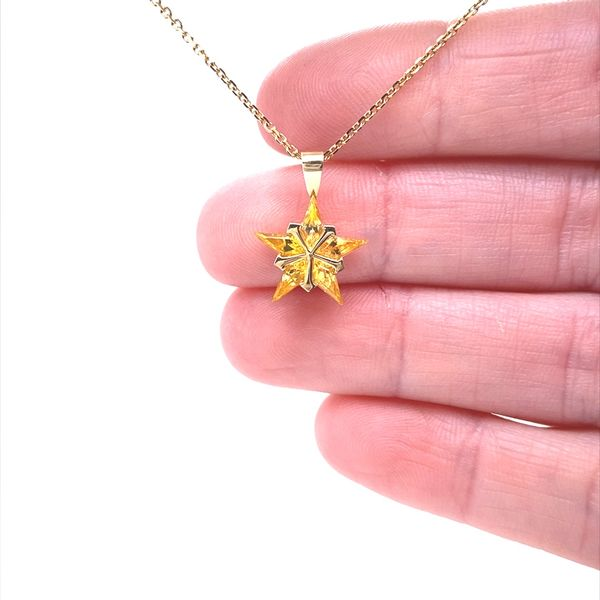 14K Yellow Gold Yellow Sapphire Star Pendant Image 2 Jaymark Jewelers Cold Spring, NY