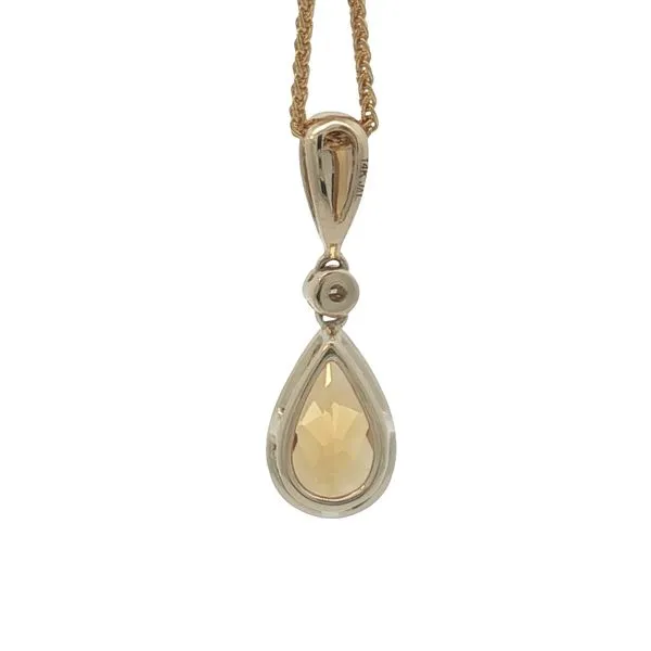 14K Yellow Gold Citrine and Diamond Pendant Image 4 Jaymark Jewelers Cold Spring, NY