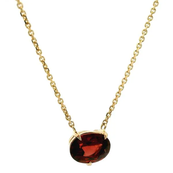 14K Yellow Gold Garnet Necklace Image 2 Jaymark Jewelers Cold Spring, NY