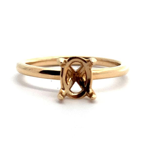 14K Yellow Gold Four Prong Oval Solitaire Mounting Jaymark Jewelers Cold Spring, NY
