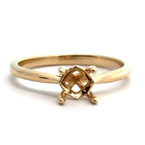 14K Yellow Gold Cathedral Four Prong Solitaire Mounting Jaymark Jewelers Cold Spring, NY