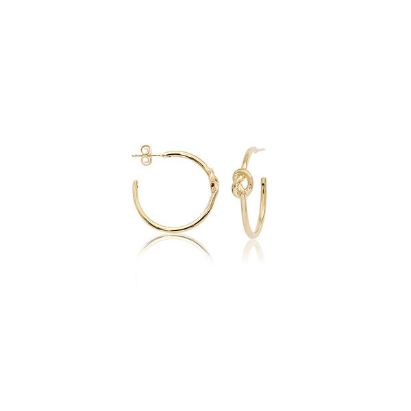 14K Yellow Gold Love Knot Hoop Earrings Jaymark Jewelers Cold Spring, NY