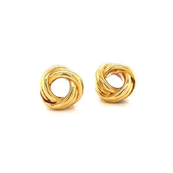 14K Yellow Gold Double Love Knot Earrings Jaymark Jewelers Cold Spring, NY