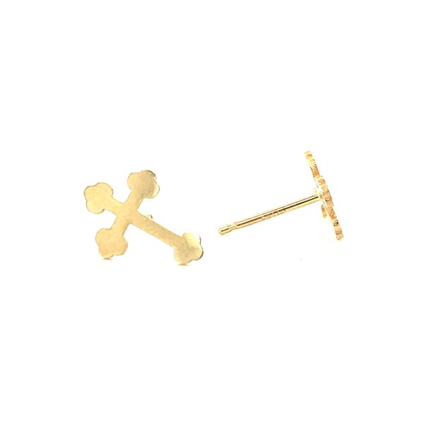 14K Yellow Gold Cross Earrings Image 3 Jaymark Jewelers Cold Spring, NY